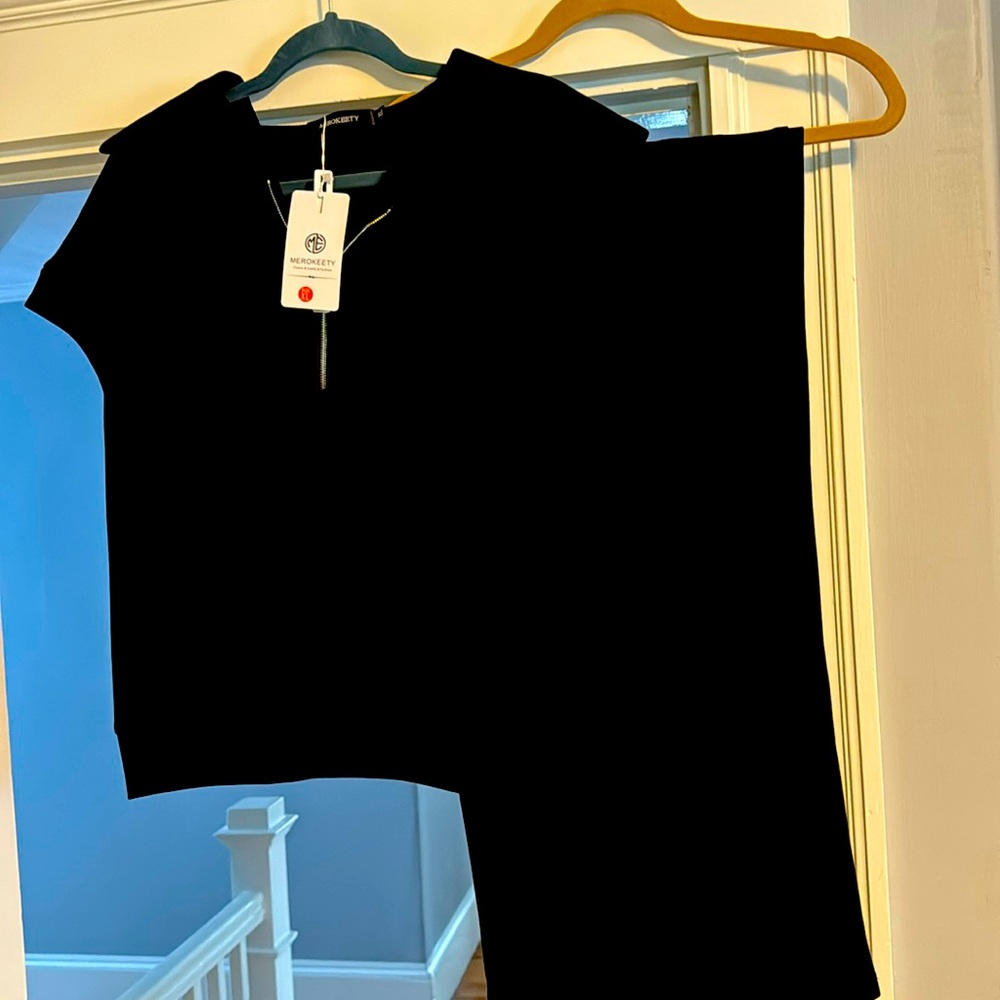 MEROKEETY lounge set, XL, black, NWT